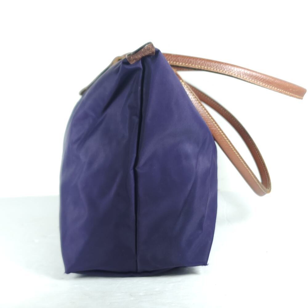 Longchamp Le Pliage Eggplant Nylon Medium Top Handle Travel Tote Purse Handbag - Picture 3 of 16